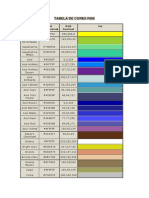 Tabela de Cores RGB