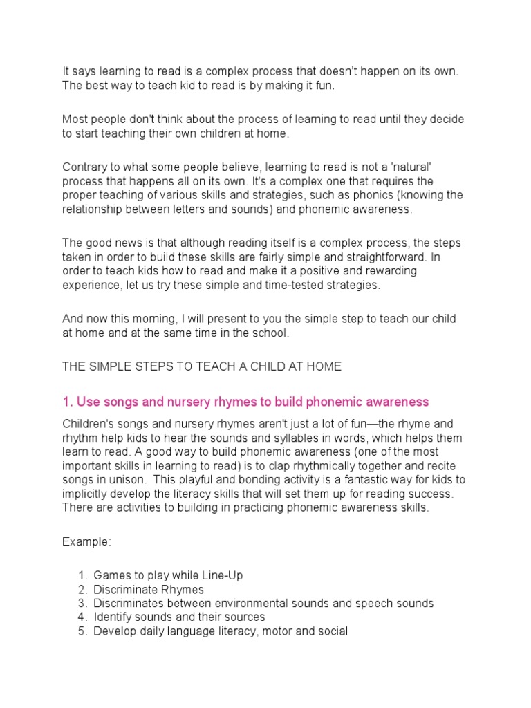 Fun Strategies to Teach Kids Reading | PDF | Learning To Read | Phonics