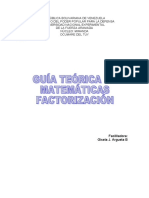 Guía de matemáticas  (FACTORIZACIÓN) Ing. Sistemas