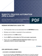 Robotic Process Automation and Audit