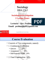 Sociology course evaluation and learning outcomes