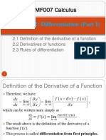 Chapter 2: Differentiation (Part I) : MF007 Calculus