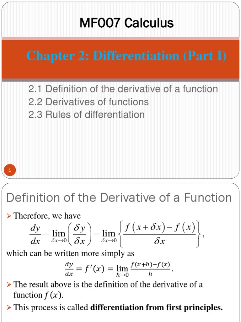Chapter 2: Differentiation Basics | PDF | Derivative | Trigonometric ...