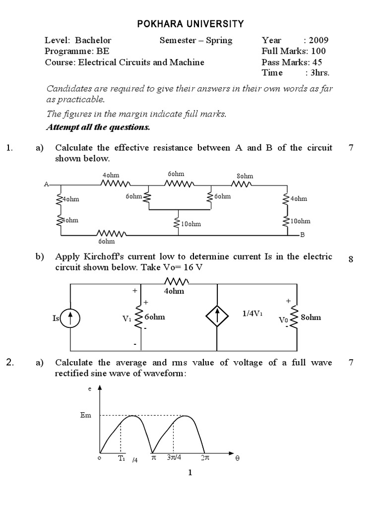 Electrical CKT and Machine | PDF | Electrical Impedance | Ac Power