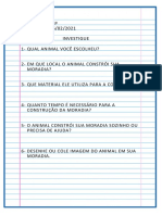 16.02 - Ciências - Roteiro Pesquisa - Moradia Dos Animais - 45 Cópias - F