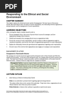 Responding To The Ethical and Social Environment: Chapter Summary