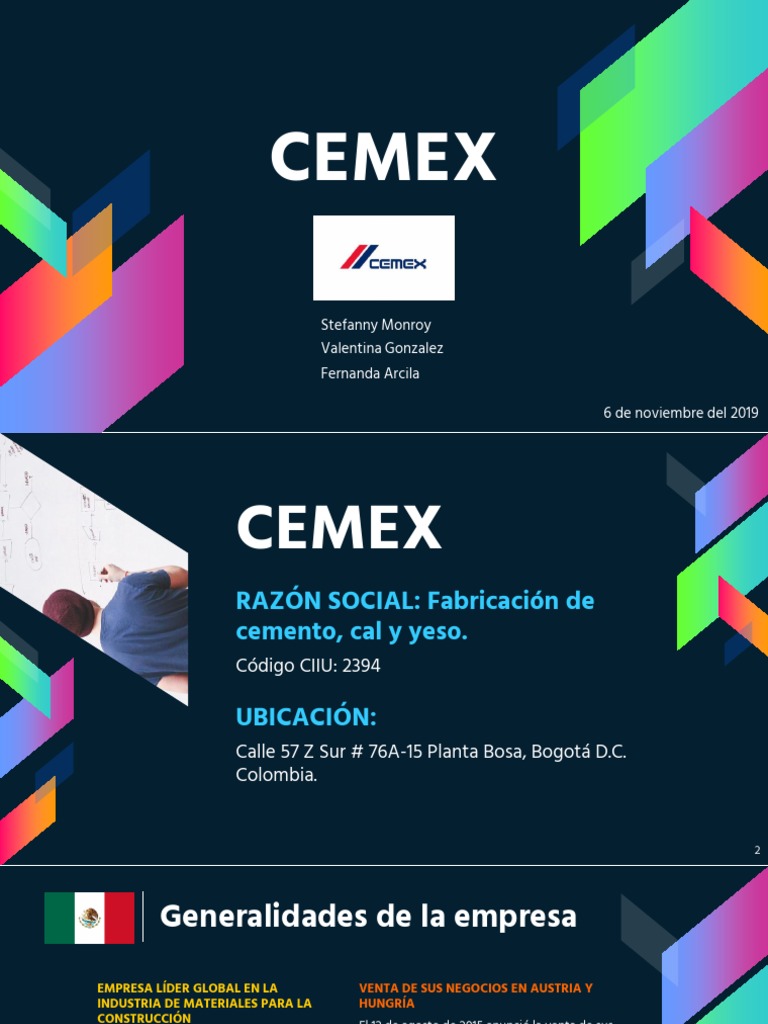 Presentacion Cemex | Descargar gratis PDF | Hormigón | Cemento