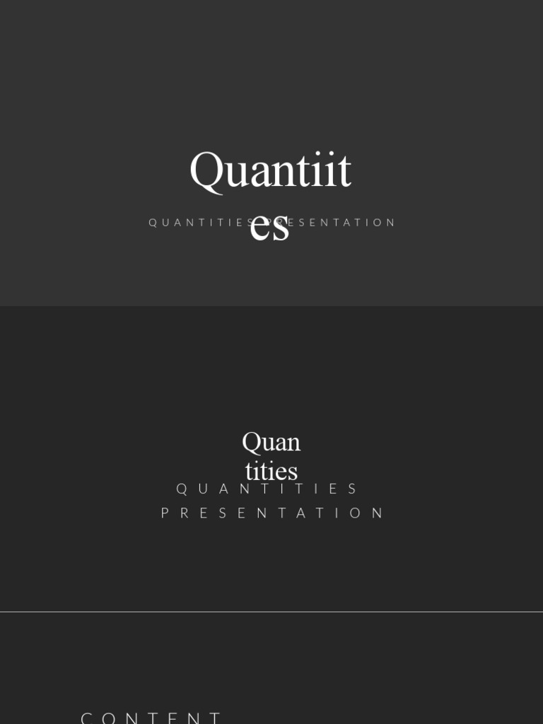 Quantities Presentation Overview | PDF | Career & Growth