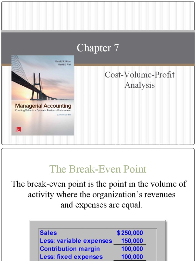 Chapter 7. Cost Volume Profit Analysis | PDF | Financial Accounting ...
