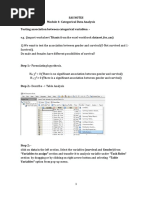 Sas Notes Module 4-Categorical Data Analysis Testing Association Between Categorical Variables