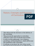 Nature, Concepts and Purposes of Curriculum
