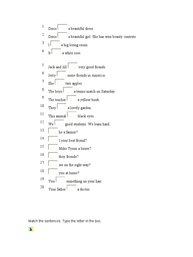 Match The Sentences. Type The Letter in The Box | PDF