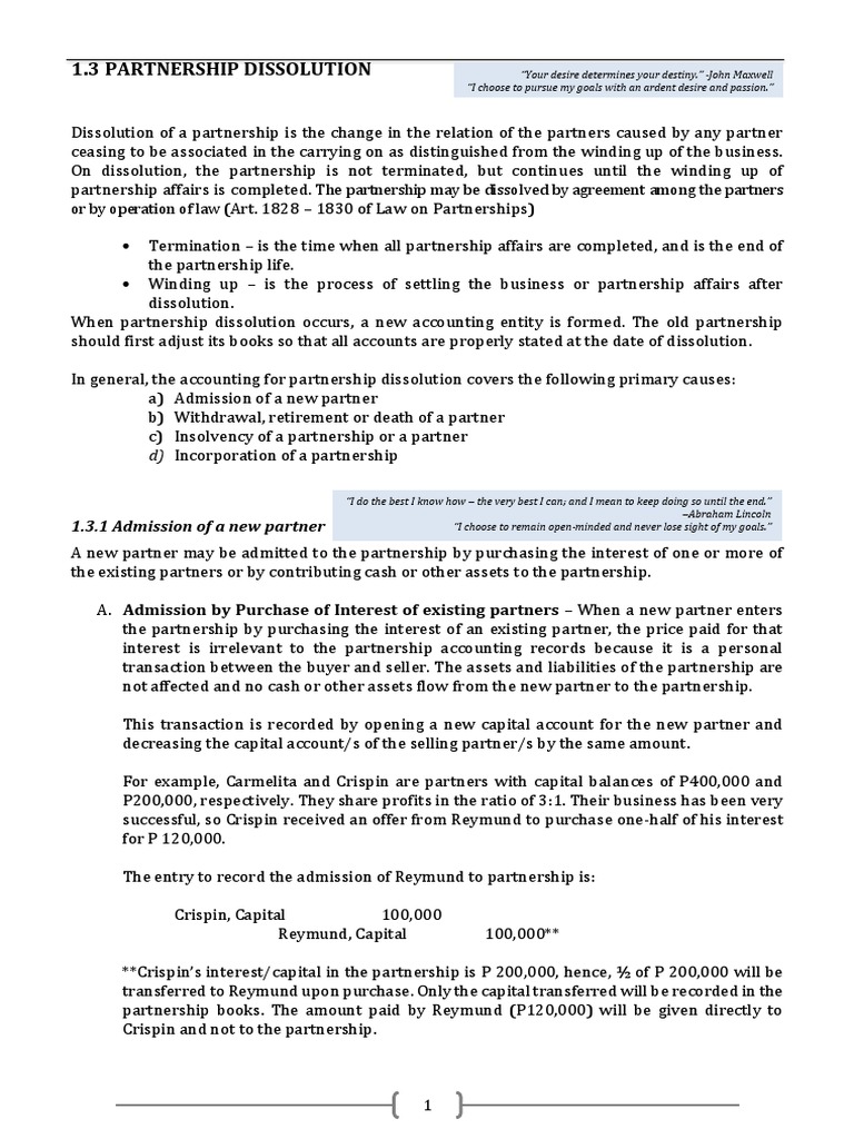 View of 1.3. Partnership Dissolution | PDF | Partnership | Goodwill (Accounting)