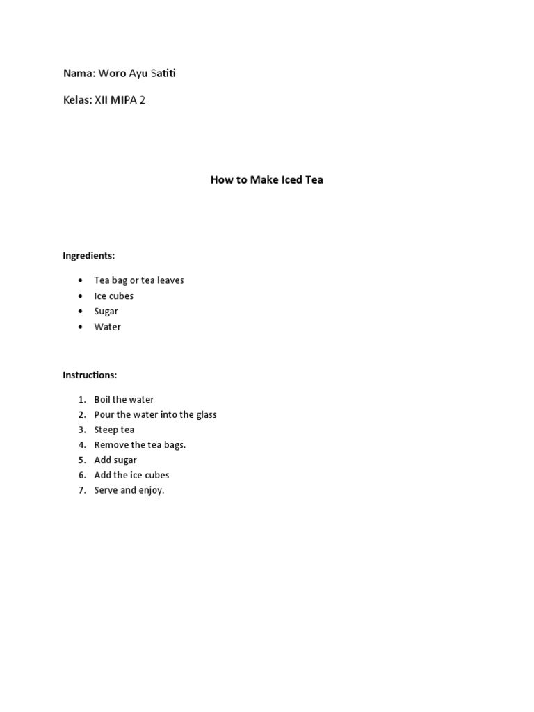 Iced Tea Recipe Guide | PDF