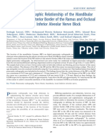 Panoramic Radiographic Relationship of The Mandibular Foramen To The Anterior Border of The Ramus and Oclusal Plane As An Aid in Inferior Nerve Block