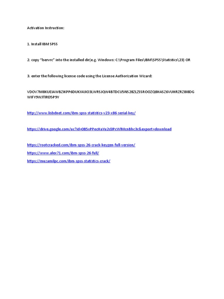 SPSS License Activation Instructions | PDF | Computers
