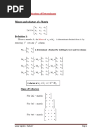 Minors and Cofactors of A Matrix: Lecture 6.1 Applications of Determinants