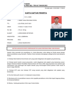 Kartu Daftar Peserta: Formulir Pendaftaran Calon Bintara PK Pria Gel I Tni Au Tahun 2021