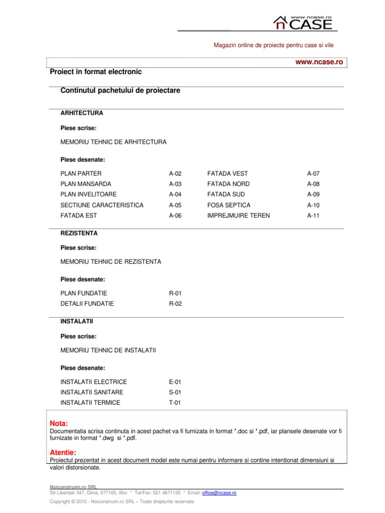Proiect-casa-Model-Proiect Bun | PDF