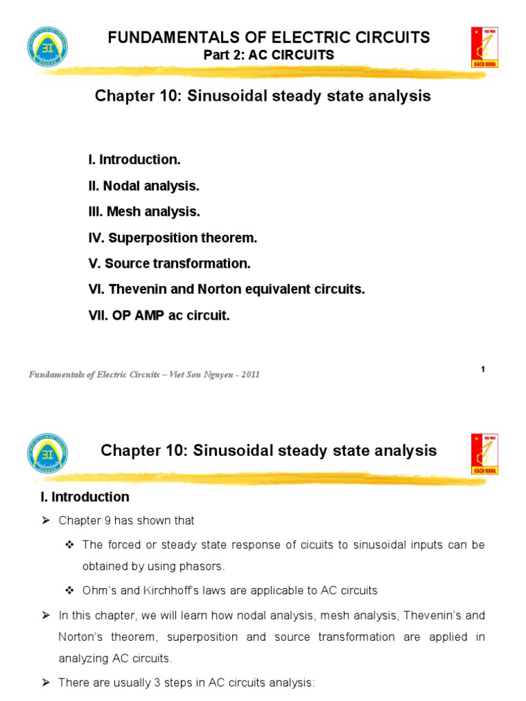 EE3726 - Chapter 10 - Sinusoidal Steady State Analysis | PDF ...