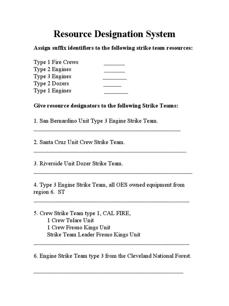 CAL FIRE Strike Team Resource IDs | PDF | Law