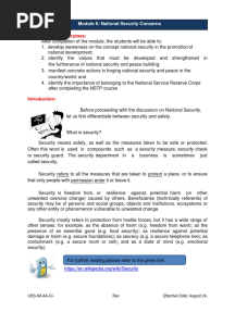 Module 6 National Security Concerns