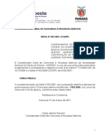 Edital N° 025-2021 - COGEPS - Complementar Das Bancas Definitivas Nos Campi de Cascavel e Foz Do Iguaçu