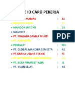 Kode ID Card Pekerja