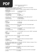 Summative Exam in Science 10