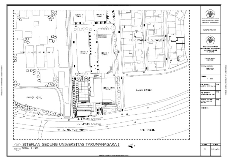 Siteplan Gedung Untar 1:500 | PDF
