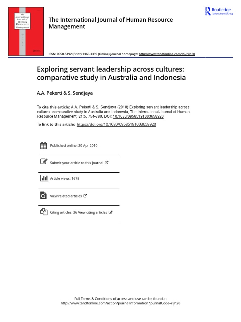 Exploring Servant Leadership Across Cultures Comparative Study in Australia and Indonesia  PDF 