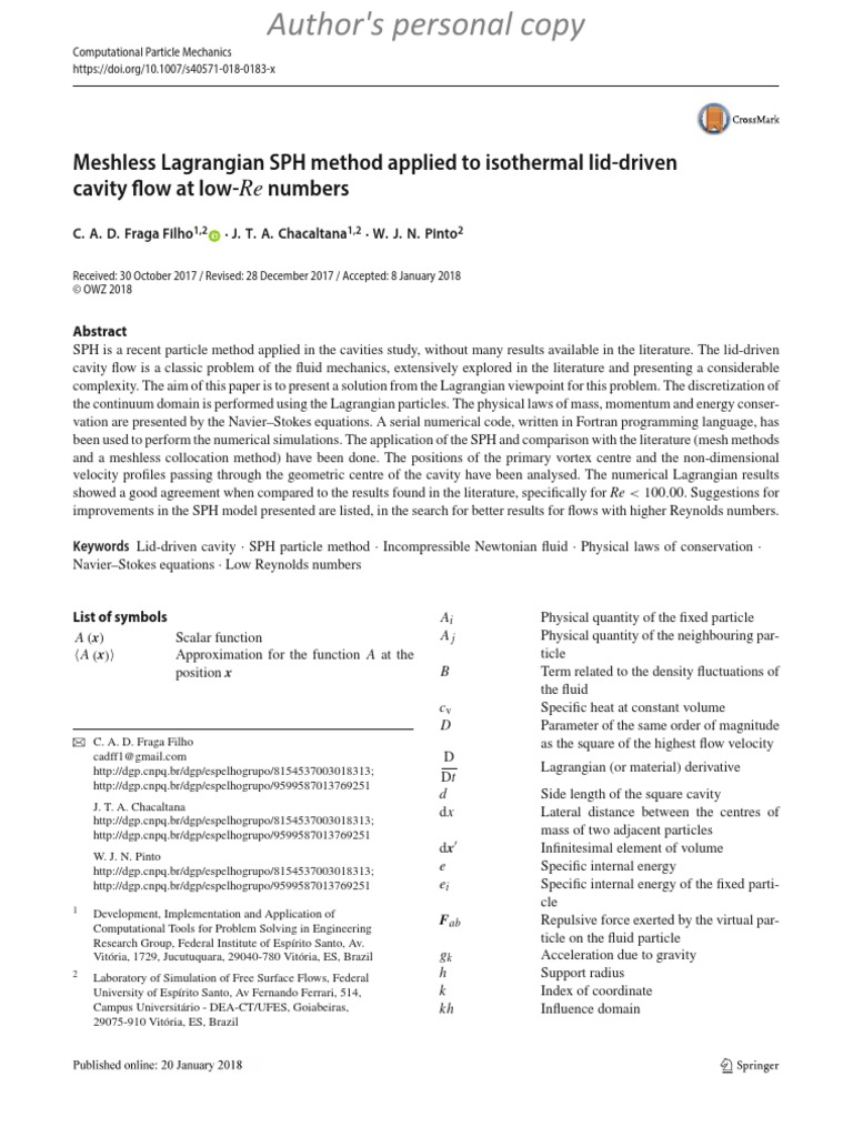 Lid Driven Cavity | PDF | Fluid Dynamics | Lagrangian Mechanics