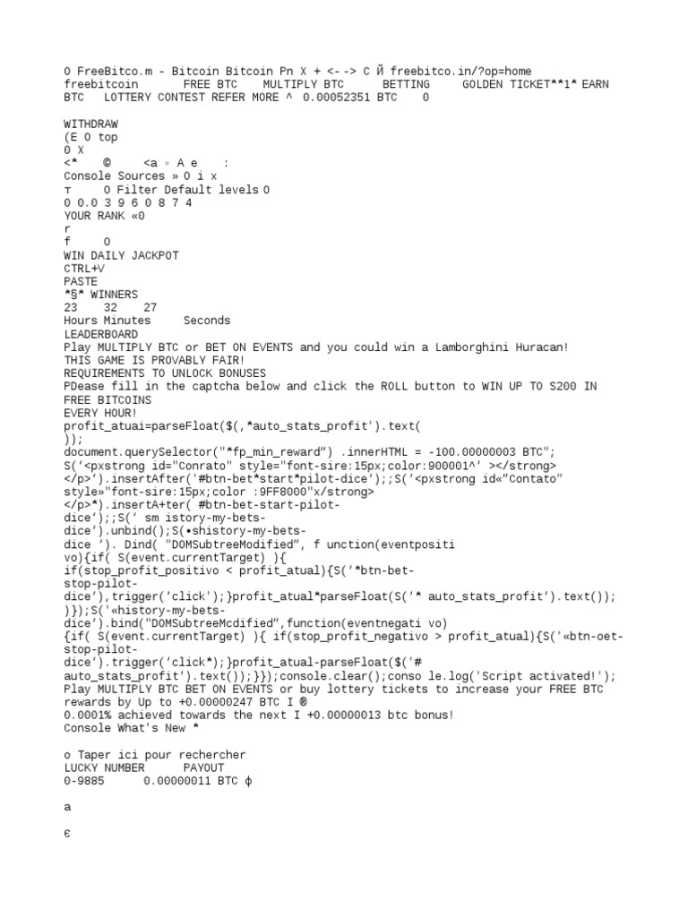 Freebitco - in 100 BTC Script Live Withdrawal Proof (Updated - November 24,  2020) (720p) 02831 | PDF