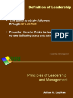 Definition of Leadership and Management