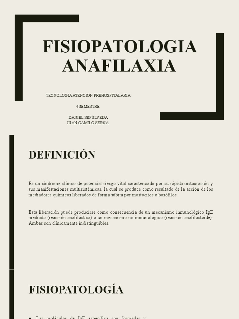 Fisiopatologia Anafilaxia | Descargar gratis PDF | Bioquímica | Química