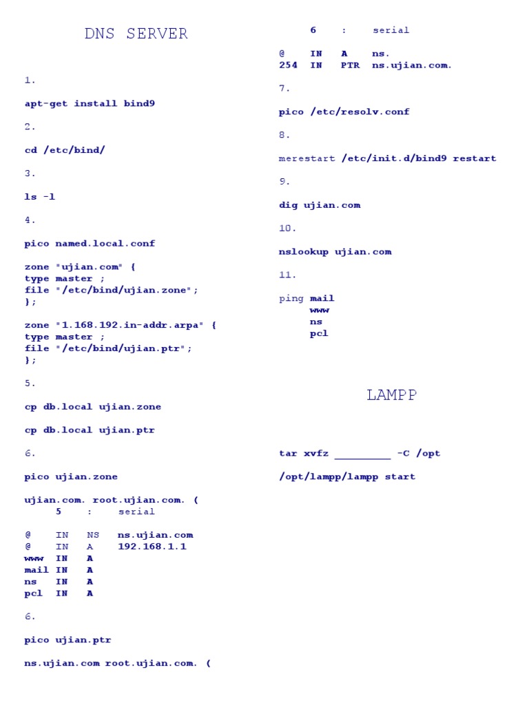 DNS Server Setup Guide for Ujian.com | PDF | Computers