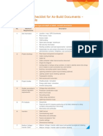 Best Practice Checklist For As-Build Documents - Type and Details