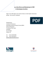 Barkemeyer, Legitimacy As A Key Driver and Determinant of CSR in Developing Countries