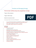 Planning Work Activities and Managing Strategy