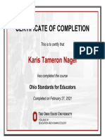 Ohio Educator Standards Certificate Karis Tameron Nagel