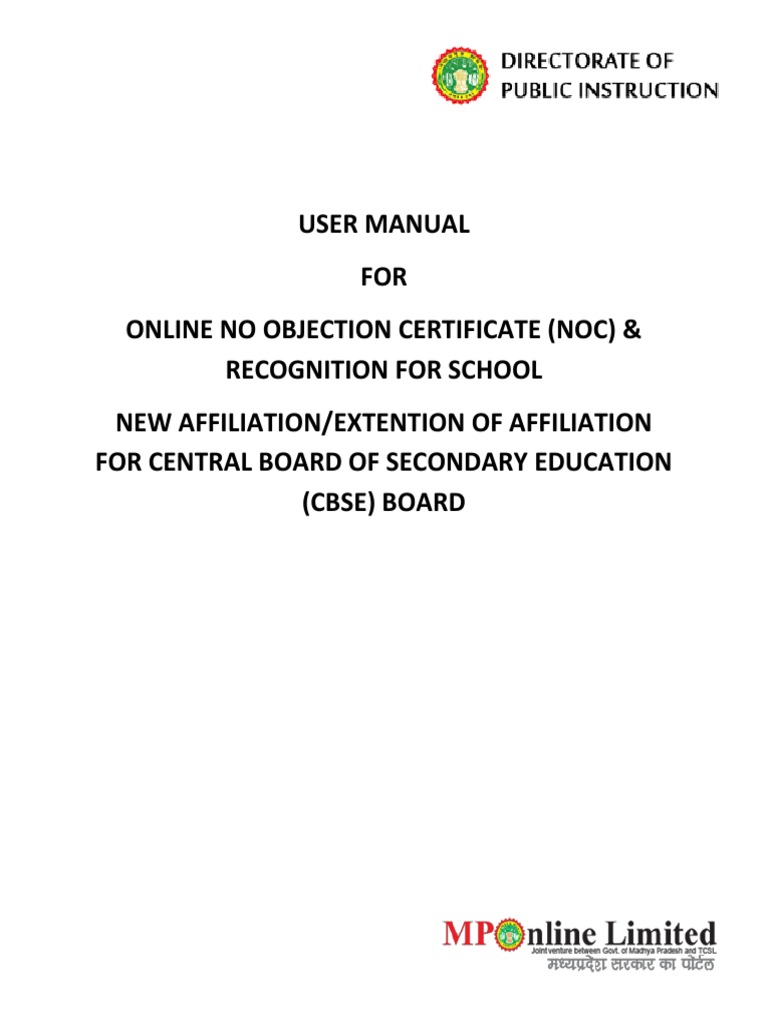 Usermanual Cbse Noc Recog | PDF | Computing | Business