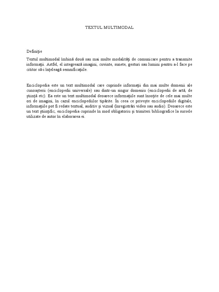 Textul Multimodal 7 Enciclopedia | PDF