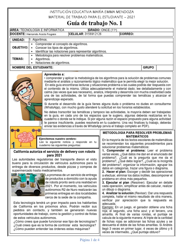 Algoritmos y Metodología en Informática 11 | PDF | Algoritmos ...