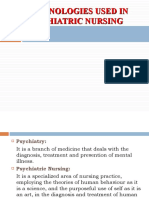 Terminologies Used in Psy - Nursing