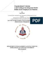Organizational Cynicism Development and Testing of An Integrated Model A Study of Public Sector Employees in Pakistan