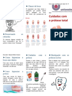 Cuidados com a boca após cirurgia e com a prótese dentária