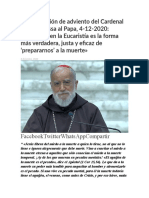 1 Predicación de Adviento Del Cardenal Cantalamessa Al Papa