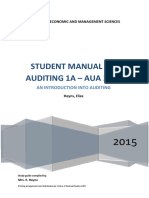 Student Manual On Auditing 1A - Aua 3751: An Introduction Into Auditing