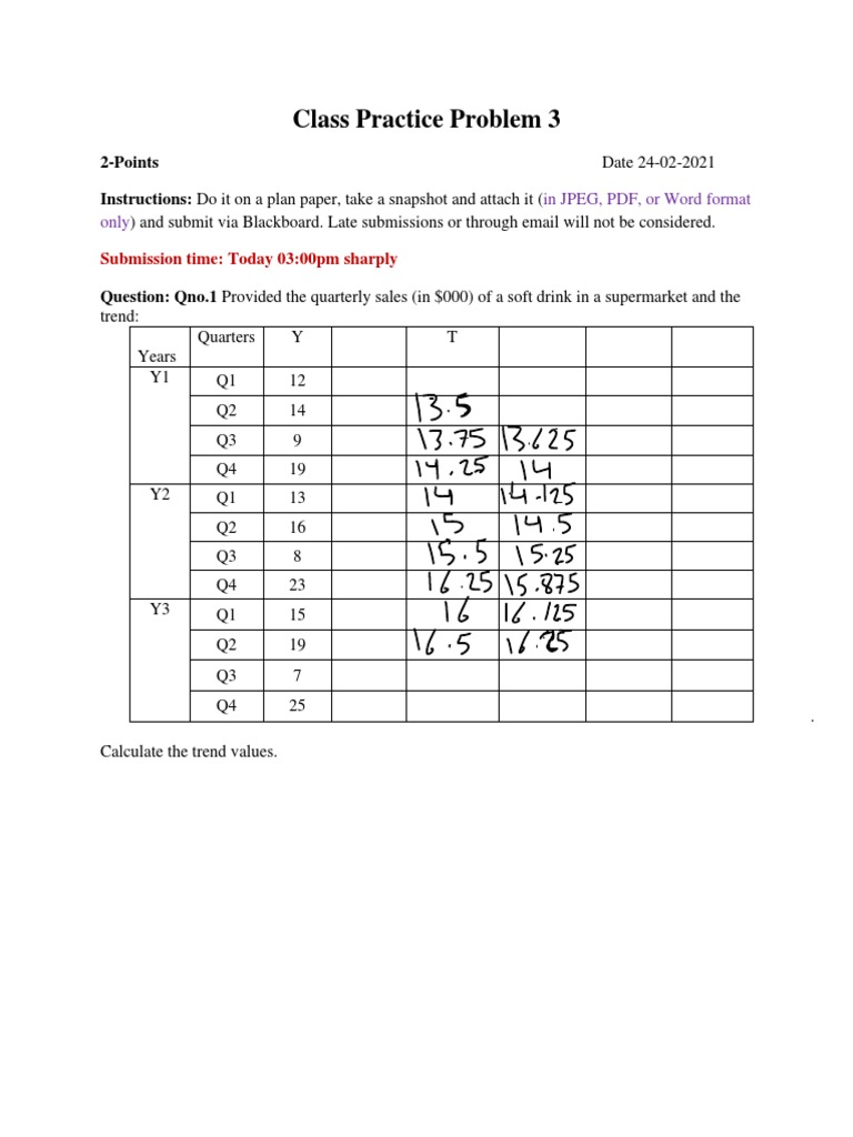 Class Practice Problem 3: 2-Points Instructions: Do It On A Plan Paper ...