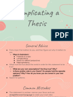 Complicating A Thesis
